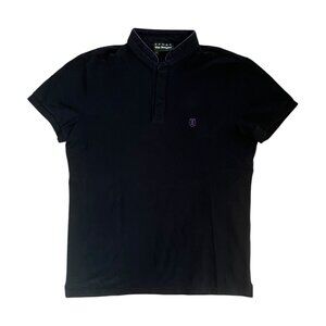 The Kooples Mens Band Collar Golf Polo Shirt Black Size‎ Small